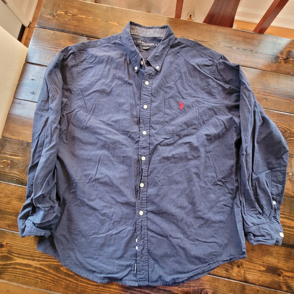 US Polo Assn Navy Button-Down Oxford Shirt